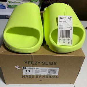 Adidas Yeezy Slide Glow Green 11 Men / 12.5 women US Kanye with tags in box